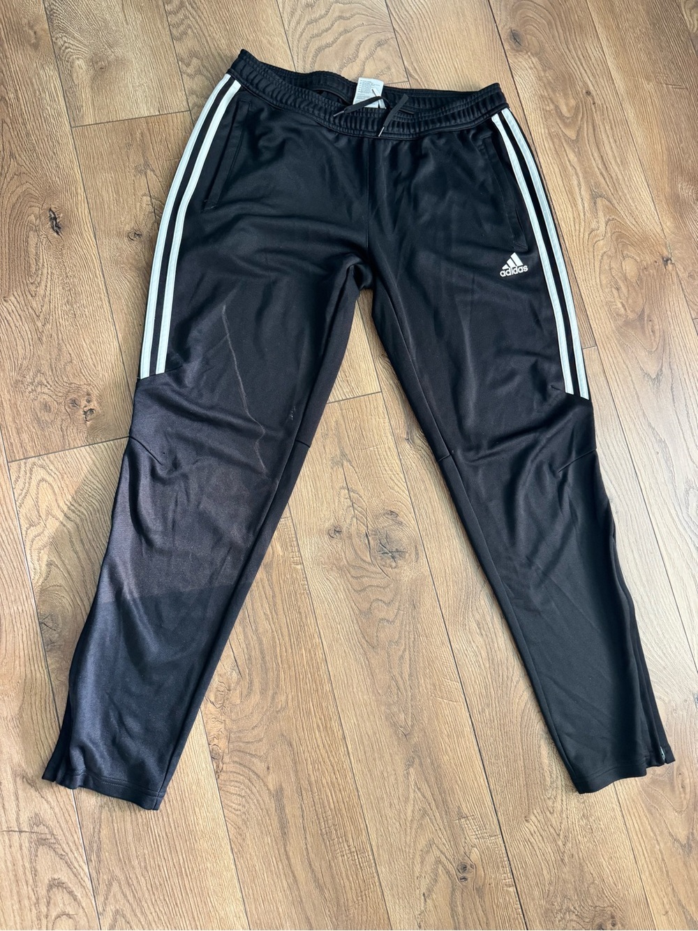 adidas Black Joggers with White Three-Stripes